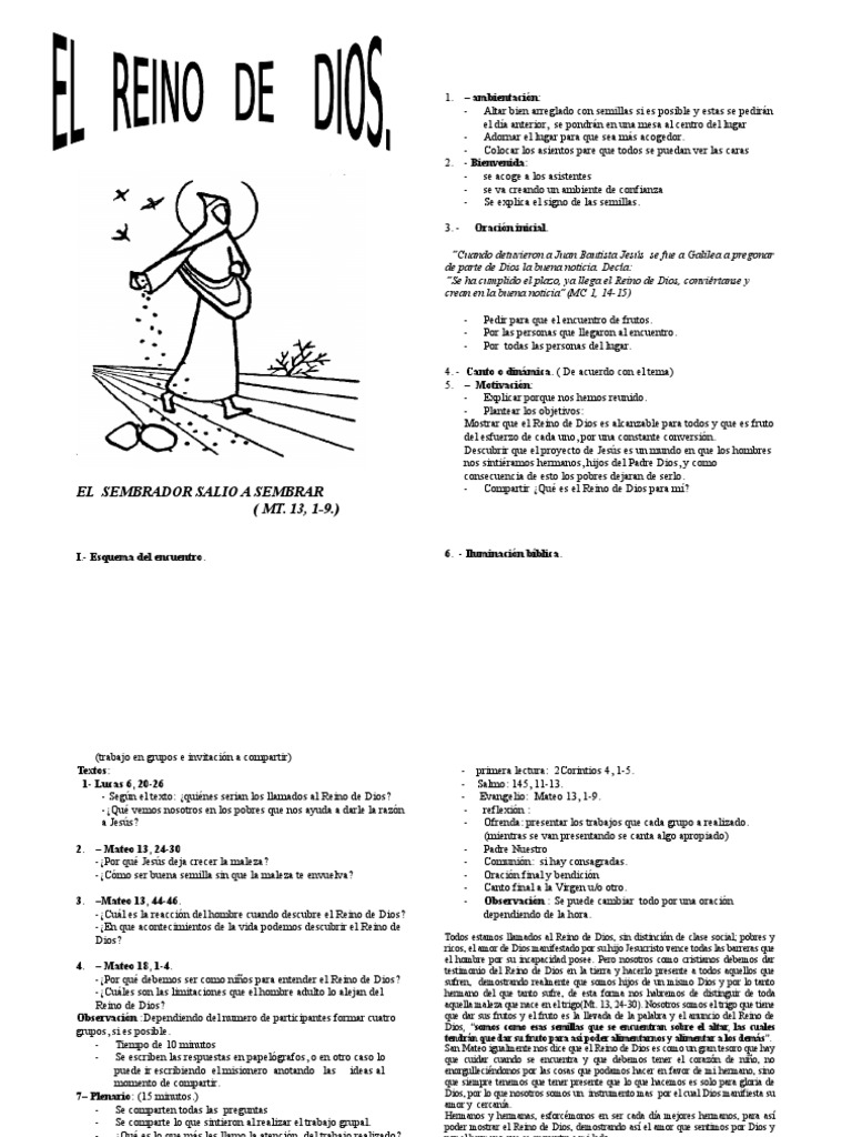 Actividades sobre el Reino de Dios para Niños | PDF | Reinado y reino ...
