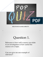 Presentation Pop Quiz Definitions and Examples