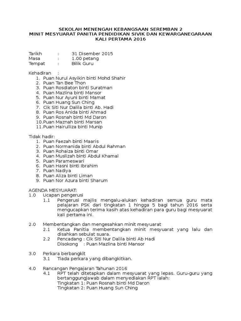 Minit Mesy Psk Bil 1 2016 Pdf