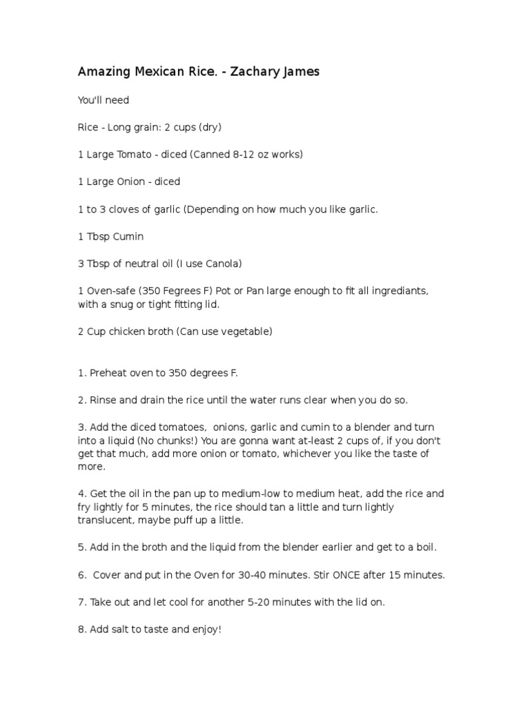 Easy Homemade Mexican Rice | PDF