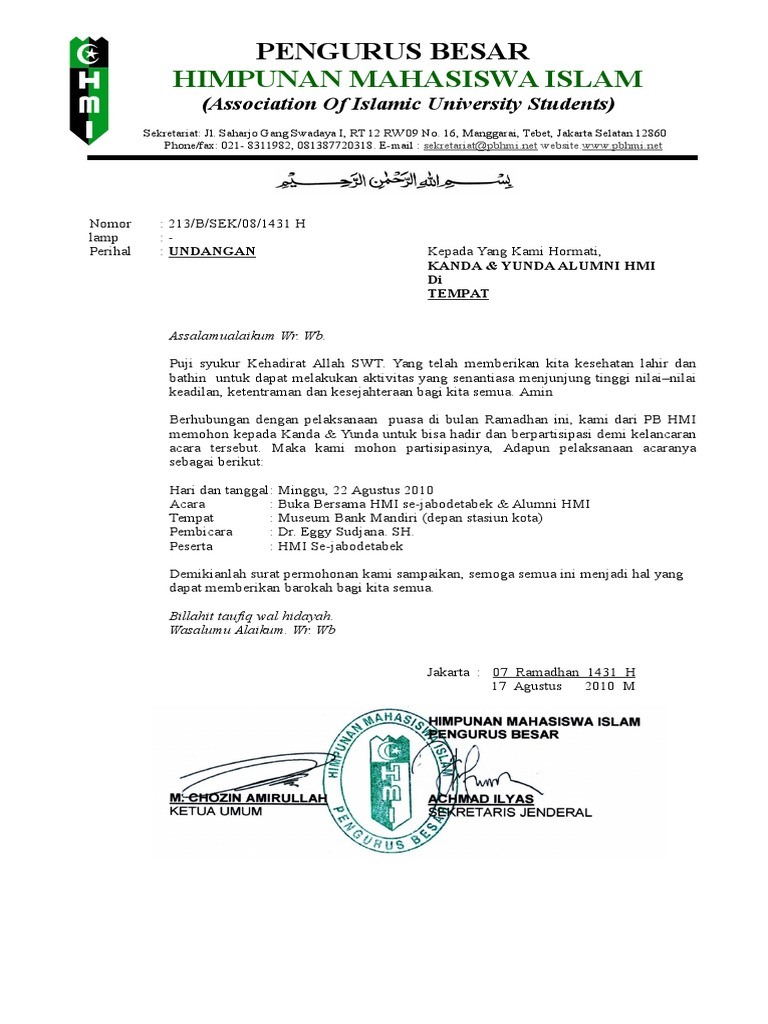 940 Contoh Surat Undangan Bukber Alumni Terbaru