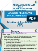 Analisis Penerapan Model Pembelajaran