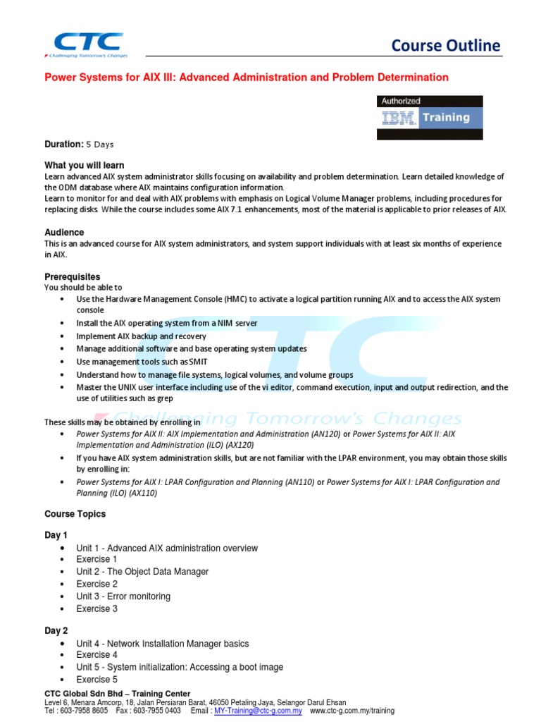 AIX Advanced Admin Training Course | PDF | Command Line Interface ...