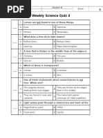 Lenses Science Quiz