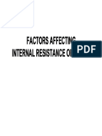 Factors Affecting Internal Resistance of A Cell