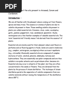 Aim: To: Extract The Oils Present in Aniseed, Carom and Cardamom