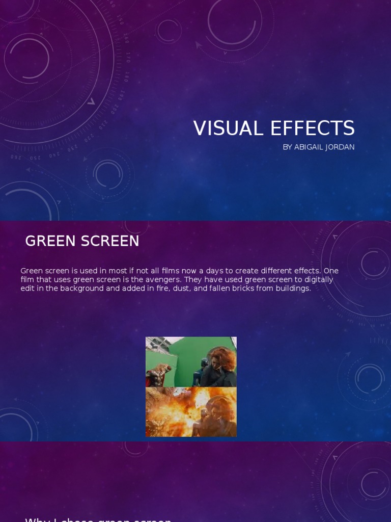 Visual Effects: Green Screen, Overlays, CGI | PDF