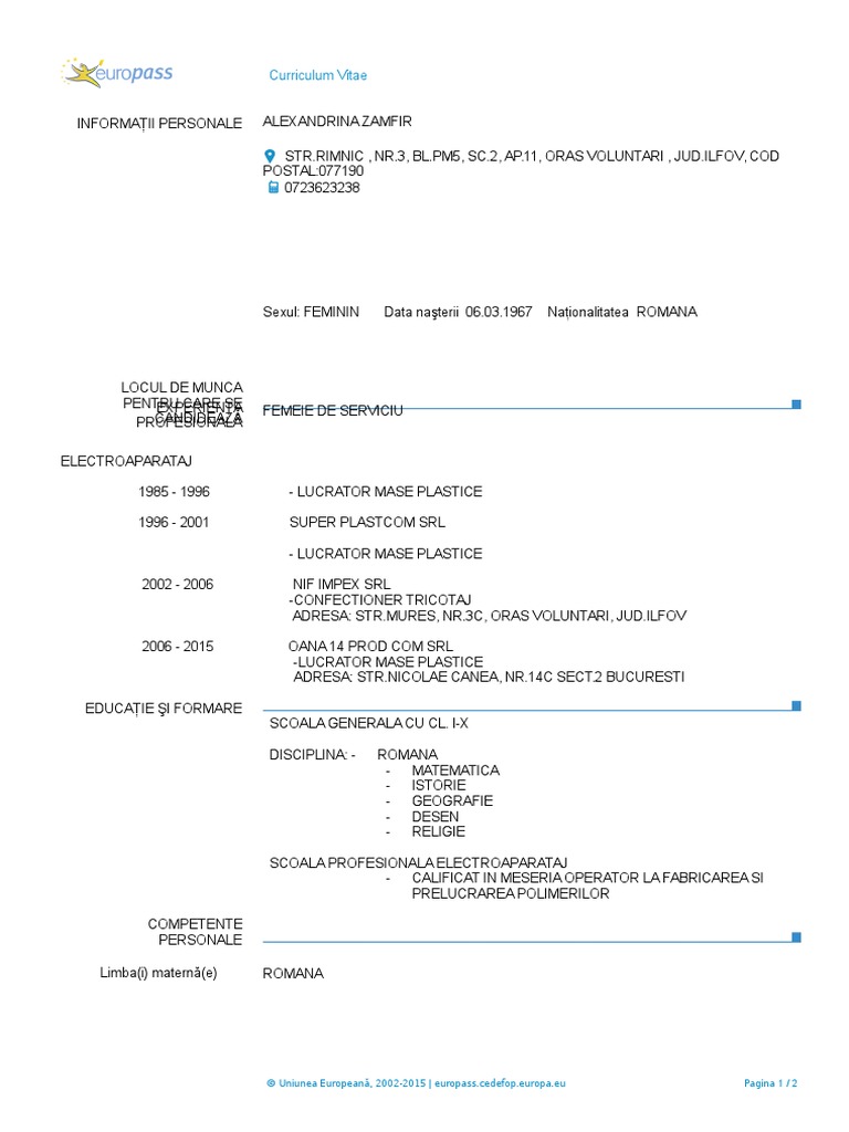 Model CV Completat | PDF