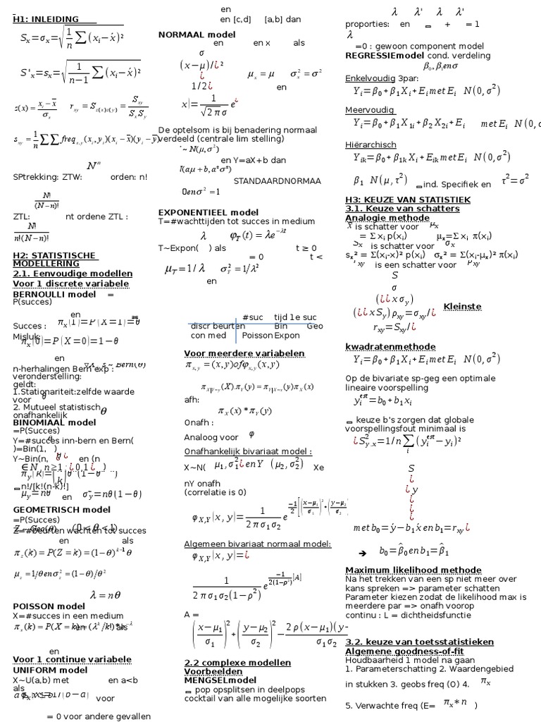 Formularium Statistiek | PDF