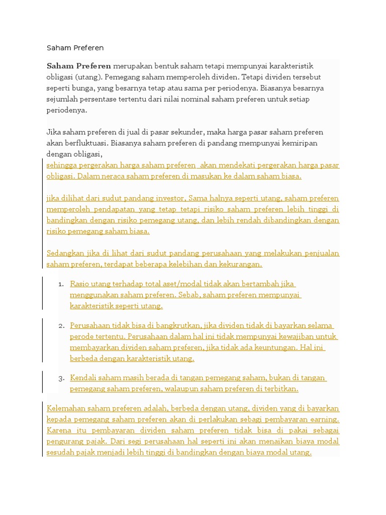 Saham Preferen Pdf