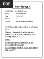 Investigatory Project On Chemistry For Class 12