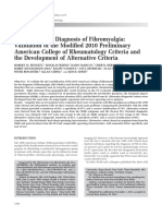 Criteria For The Diagnosis of Fibromyalgia 2014 PDF