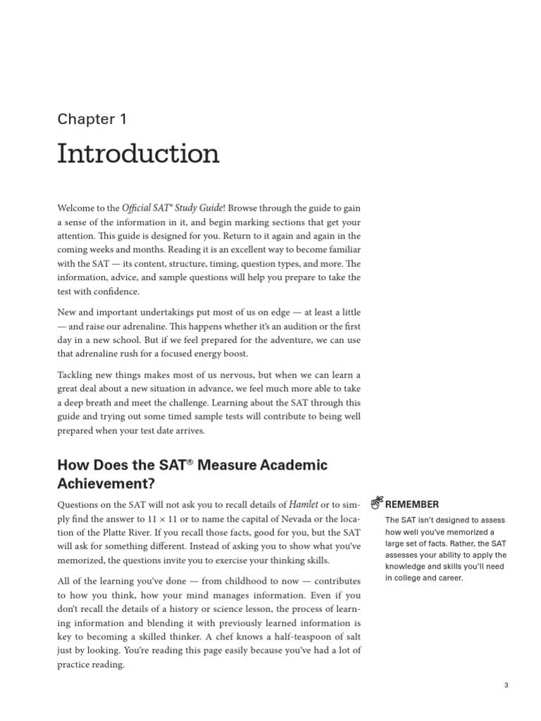 Official Sat Study Guide CH 1 Introduction | PDF | Business