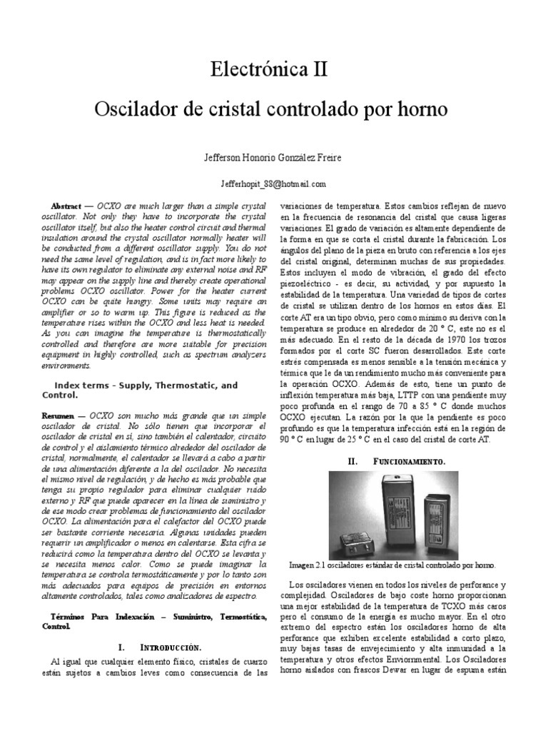 Oscilador De Cristal Fox Electronics FOX924E-10.000 – Frecuencia 10 MHz, 3.3V, Para Proyectos Electrónicos