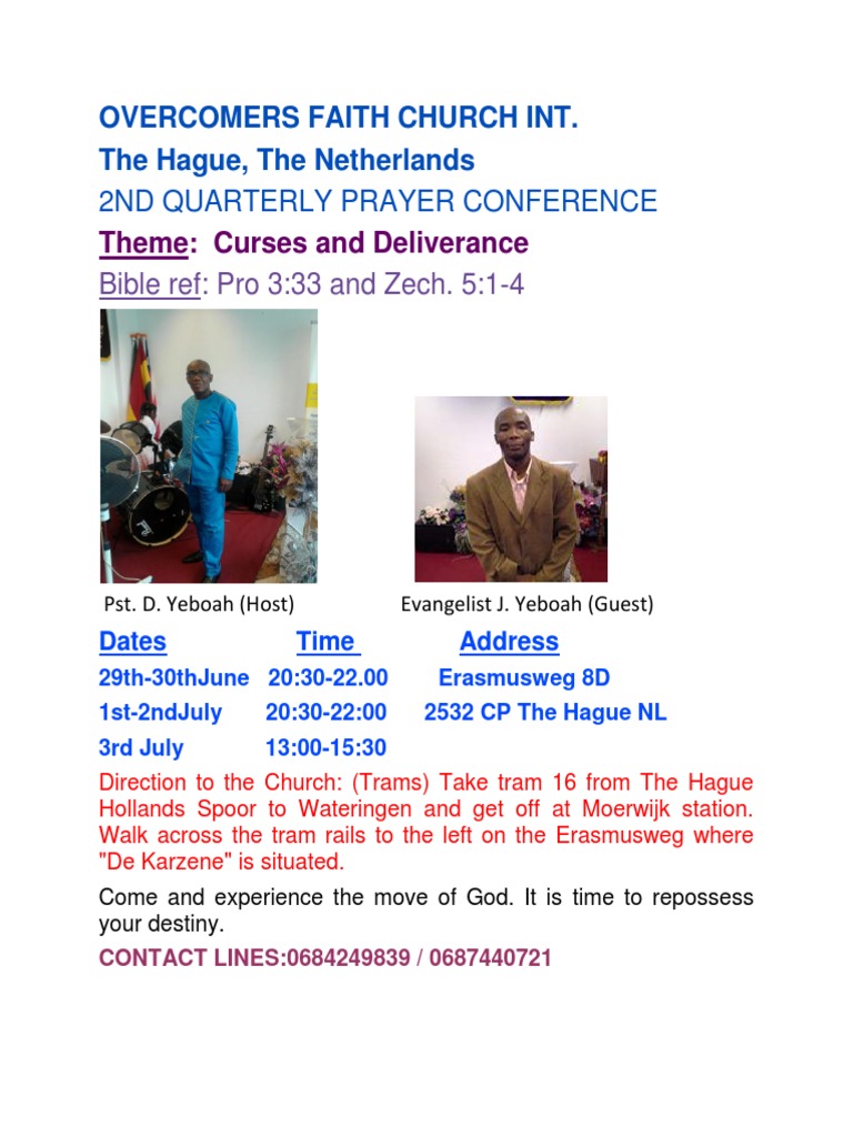 Overcomers Faith Church Prayer Conference | PDF