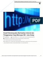 Kreatif Berwirausaha Manfaatkan Internet Dan Penggunanya Yang Mencapai 88,1 Juta Orang