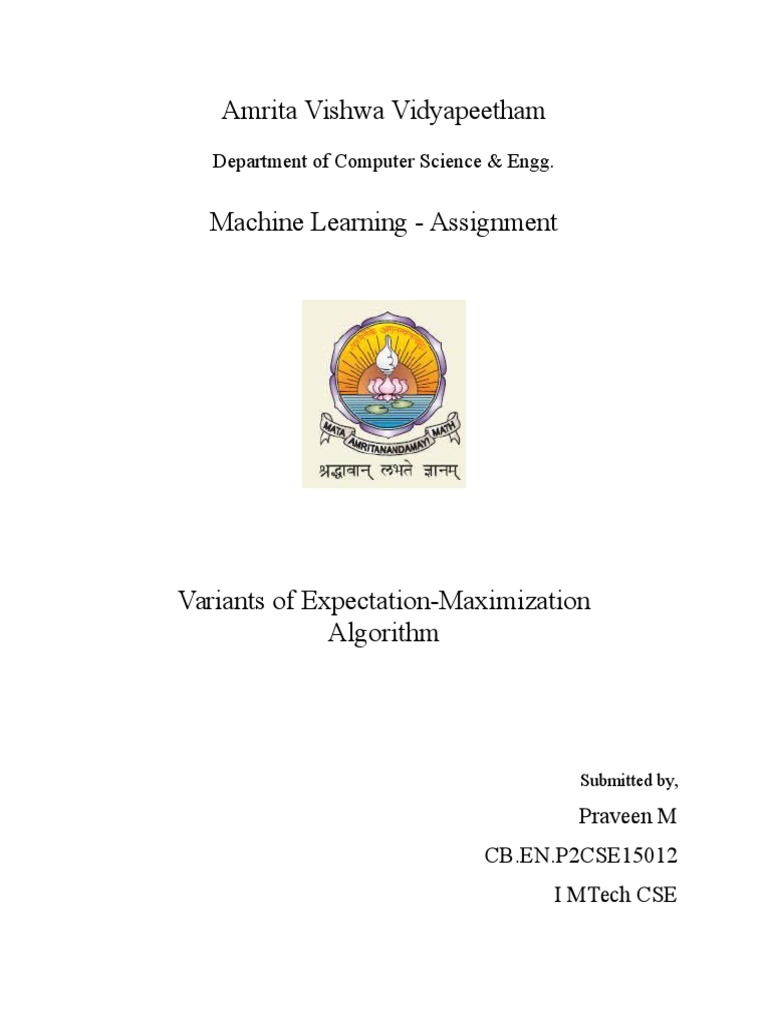 EM Algorithm - Praveen | PDF | Algorithms And Data Structures ...