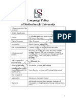 Stellenbosch University's Updated Language Policy Draft