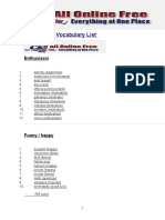 Group Vocabulary List