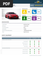 Euroncap 2016 Alfa Romeo Giulia Datasheet