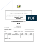 Memoria de Costos Rv01-Pavimentación Villarica