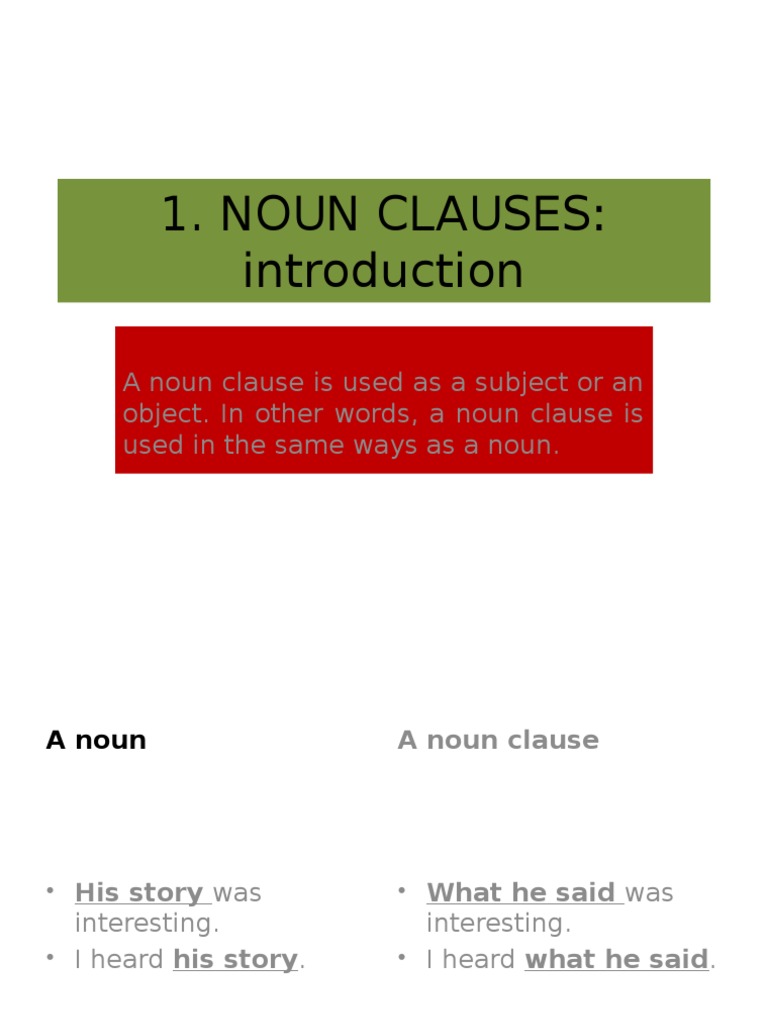 Understanding Noun Clauses in English | PDF
