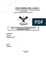 La Administración Tributaria para El Gobierno Central