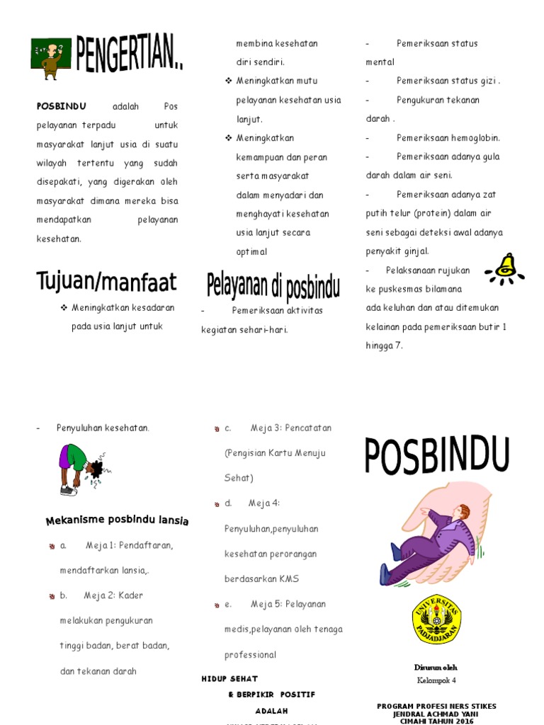 Leaflet Untuk Lansia Leaflet Posbindu