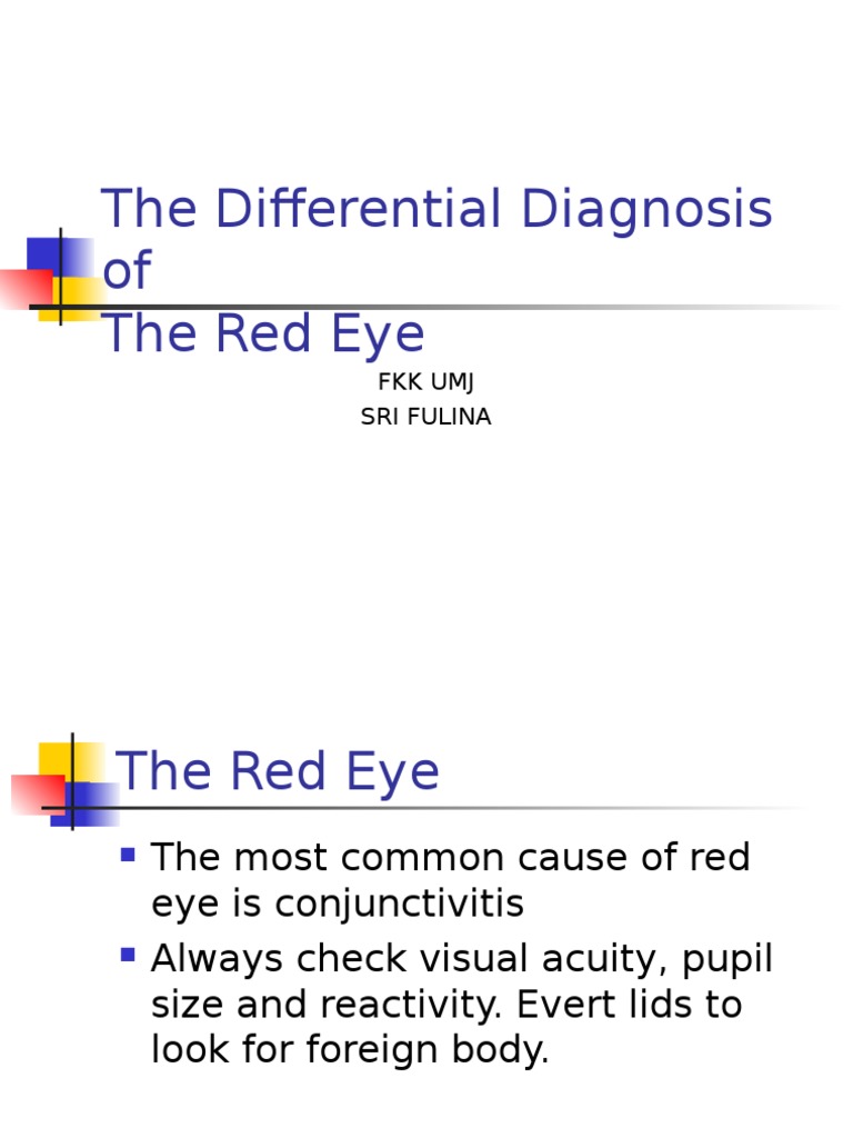 Red Eye Differential Diagnosis Human Eye