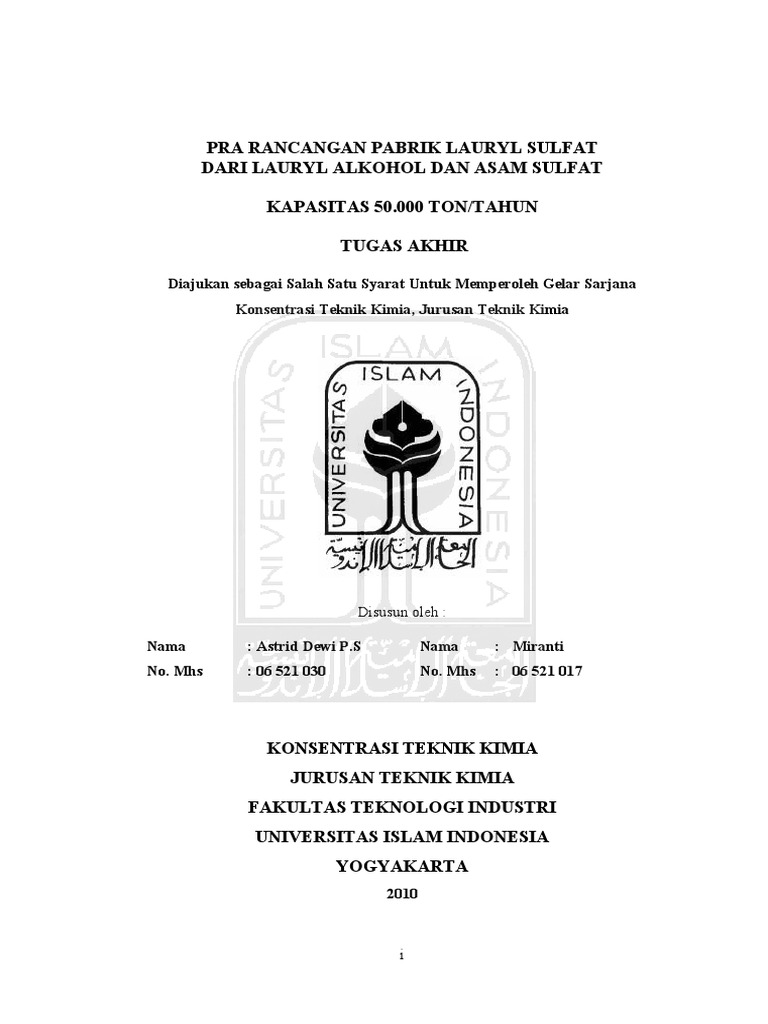 Skripsi Teknik Kimia Uii