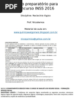 INSS 2016 - Raciocínio Lógico 1