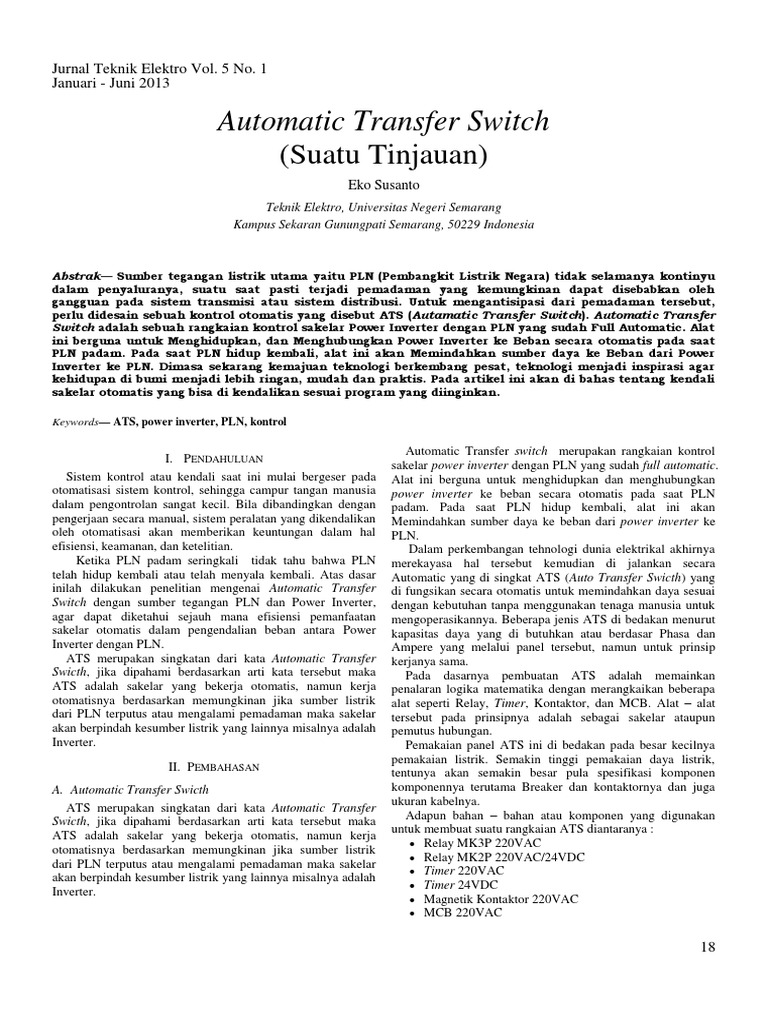Rangkaian Automatic Transfer Switch | PDF | Sains & Matematika