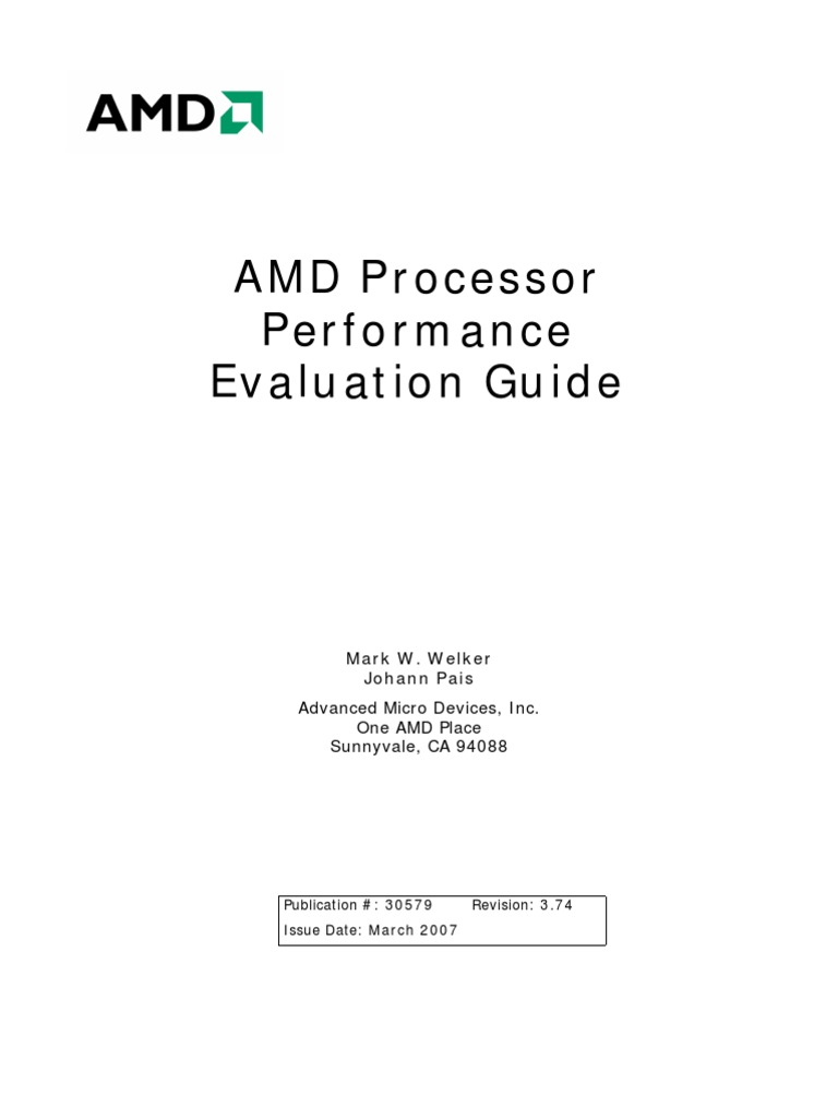 AMD Processor Performance Evaluation Guide | PDF | Advanced Micro ...
