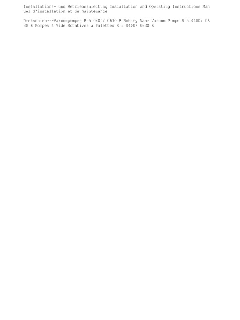 Busch Vacuum Pump R5 400 Manual PDF