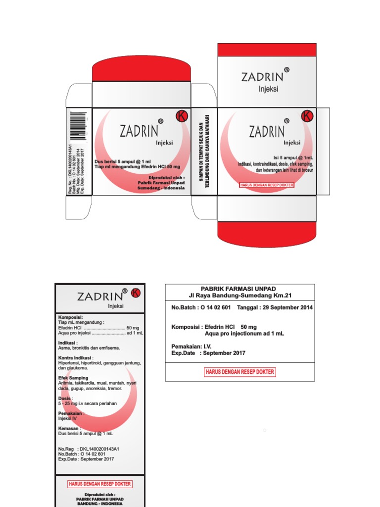 Kemasan Injeksi Ampul Zadrin 50 mg | PDF | Memasak, Makanan, & Anggur ...