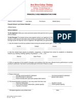 Principals Recommendation Form