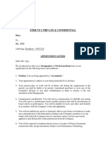 Appointment Letter FORMAT