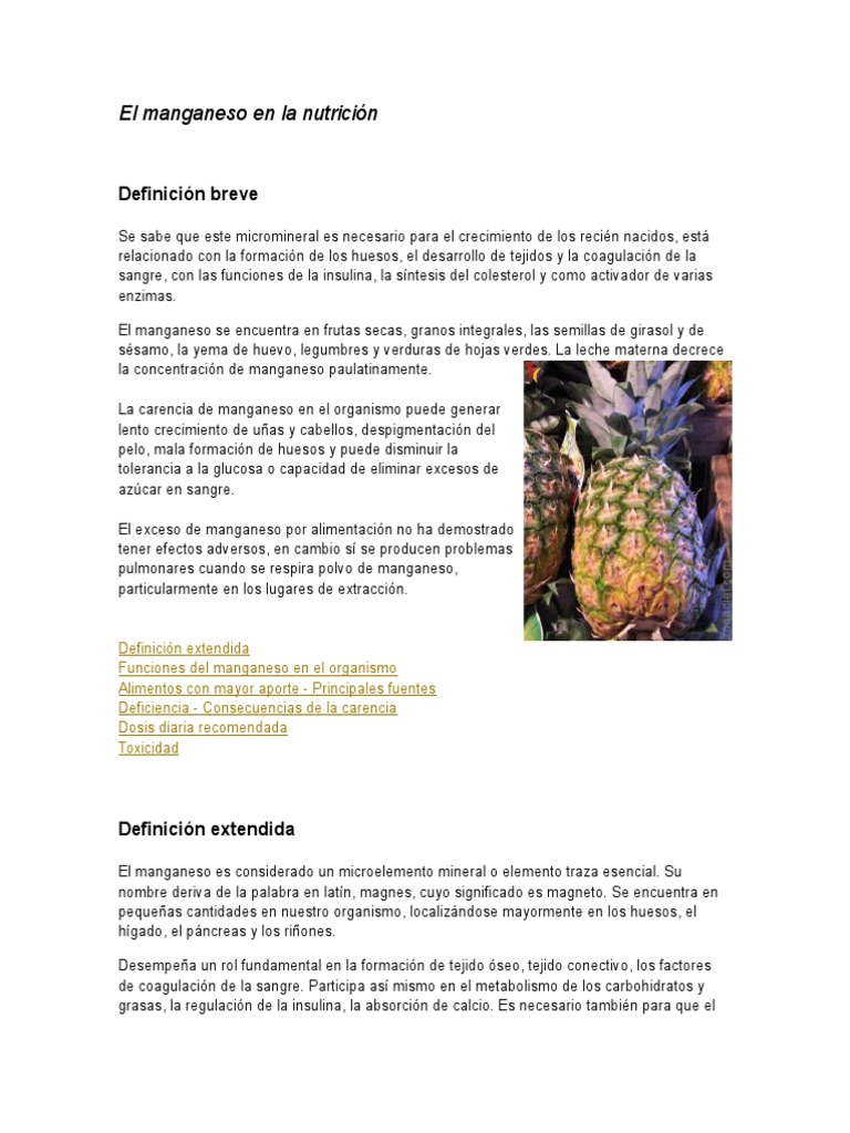Manganeso Pdf Manganeso Antioxidante