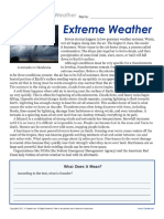 Sixth Grade Reading Comprehension Worksheet - Extreme Weather PDF