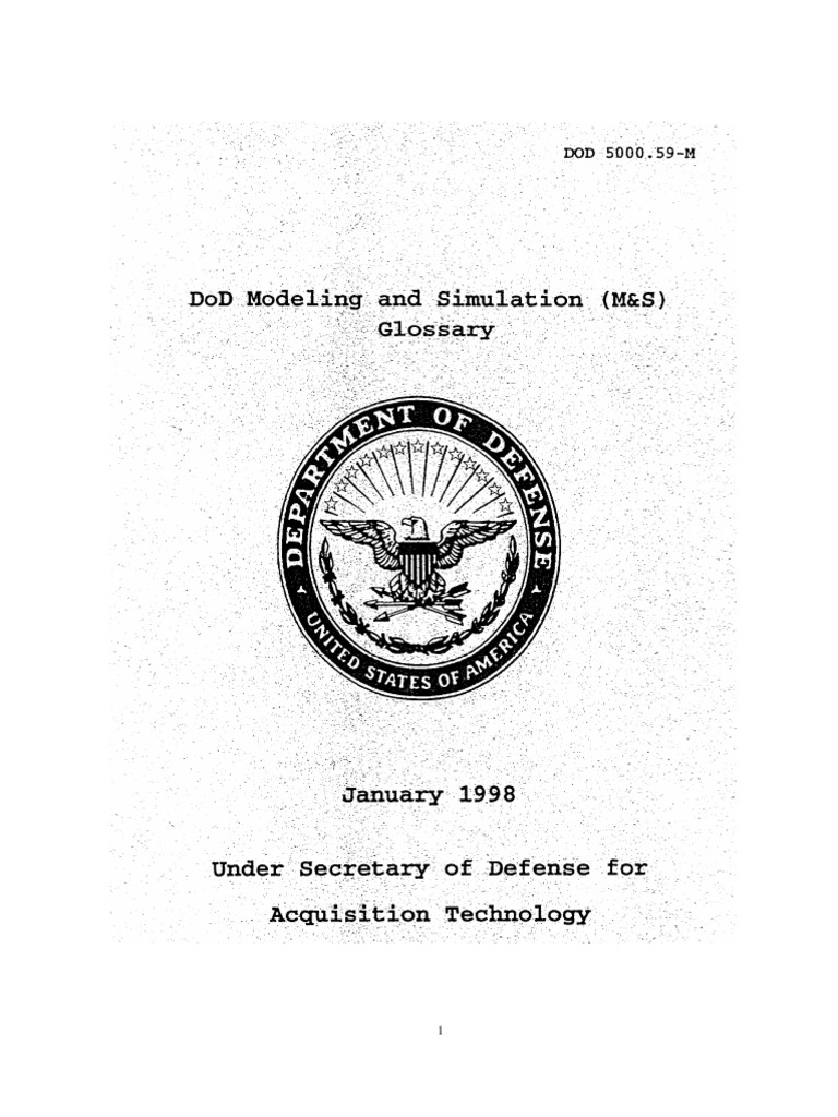 Department of Defense Modeling and Simulation Glossary 9 ACRONYMS