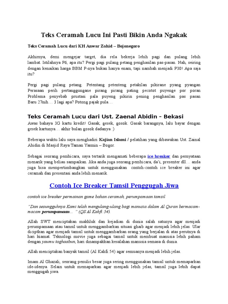 Teks Ceramah Lucu Ini Pasti Bikin Anda N Teks Ceramah Lucu Ini Pasti Bikin Anda N