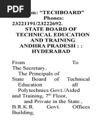 Telegram: "TECHBOARD" Phones: 23221191/23222692. State Board of Technical Education and Training Andhra Pradesh:: Hyderabad