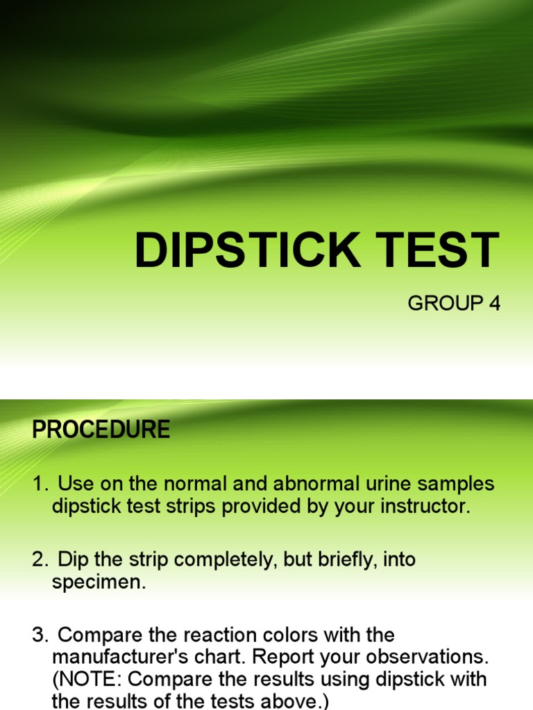 Dipstick Tests Physical Sciences Science