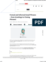 Formal and Informal Email Phrases Starting With Greetings