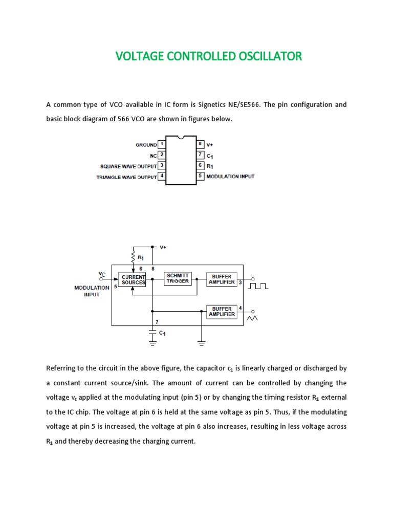 NE/SE566 VCO Circuit Guide | PDF | Science & Mathematics