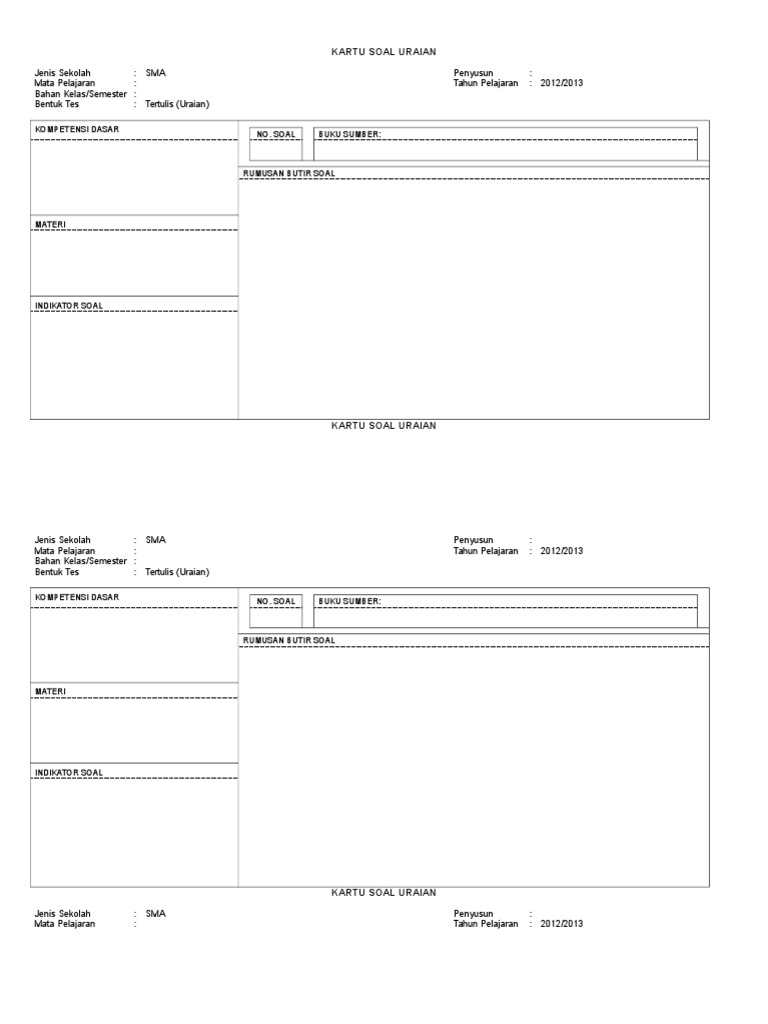 format kartu soal uraian docx format kartu soal uraian docx
