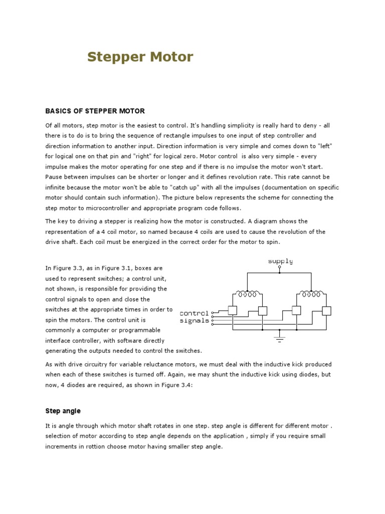 Stepper Motor Control and Diagram | PDF | Electrical Components ...
