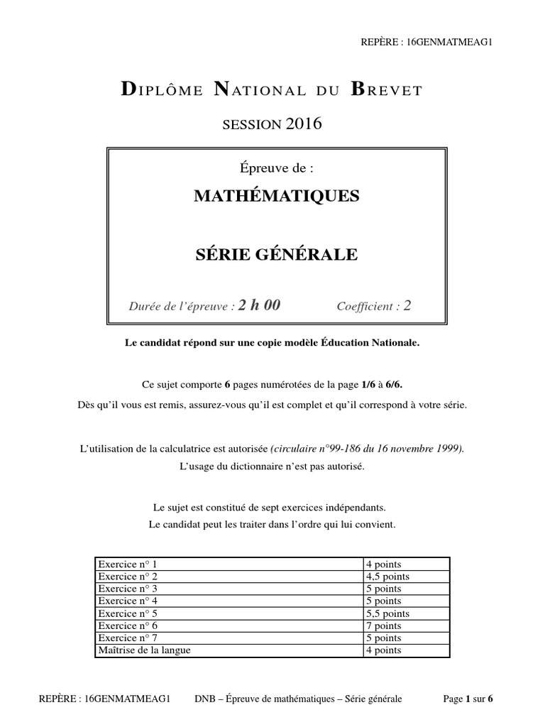 Sujet Brevet Français 2016 Corrigé Pdf