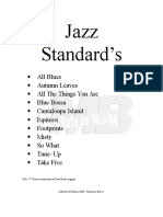Jazz Standards List