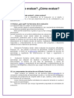 ¿Cuándo Evaluar? ¿Cómo Evaluar?